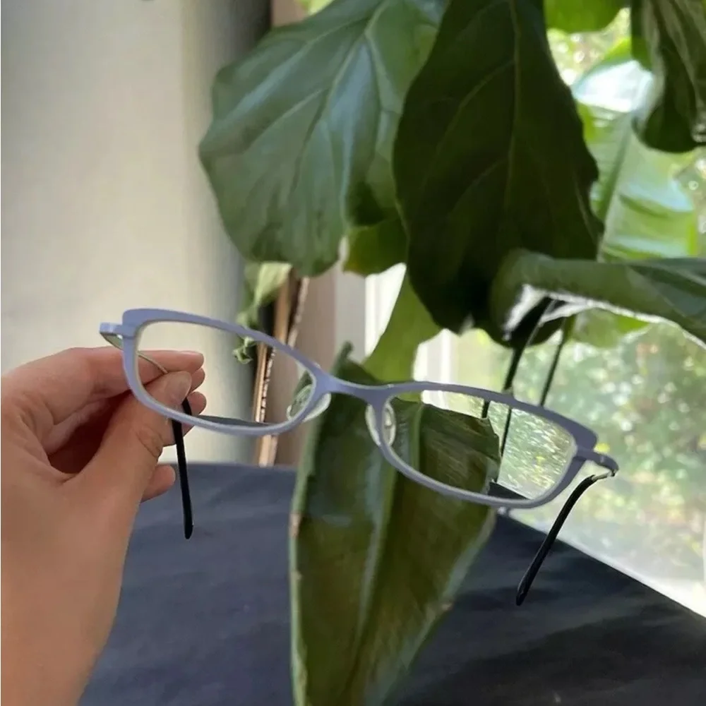 Bevel Eyeglasses Debbie sky Blue light green Frame Case Japan 46-17 Titanium GUC